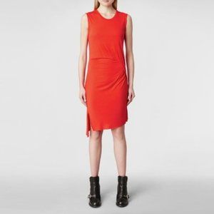 ALL SAINTS 4 red Marilla drop waist midi dress